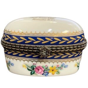 Imperial Porcelain Oval Trinket Box Romans 8:28